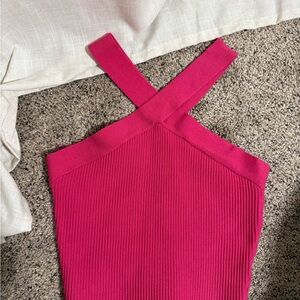 Allie Rose Pink Ribbed Cross Top